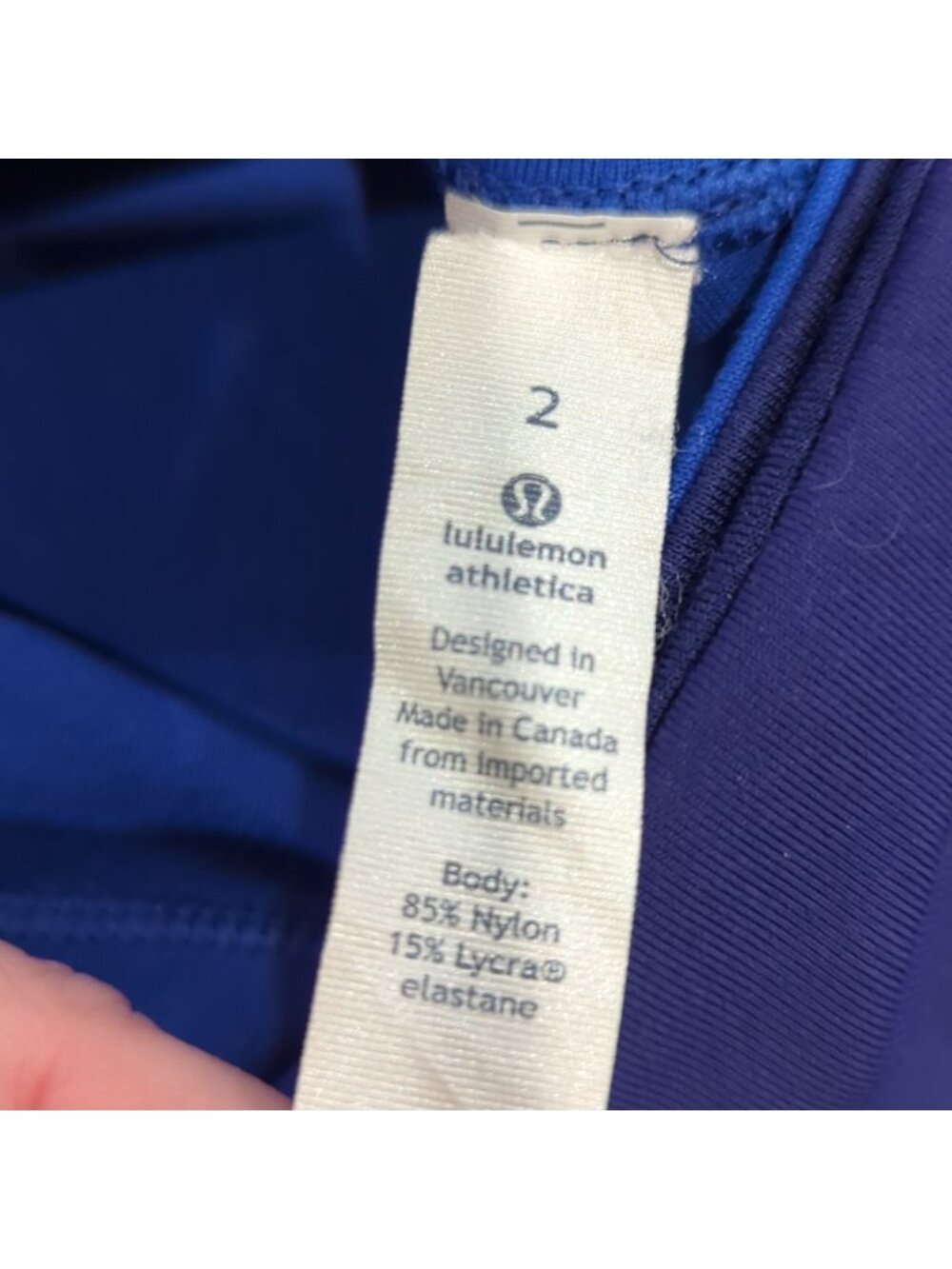 Lululemon Wunder Under Crop III (Reversible) Emperor Blue / Sapphire Blue - Picture 10 of 12